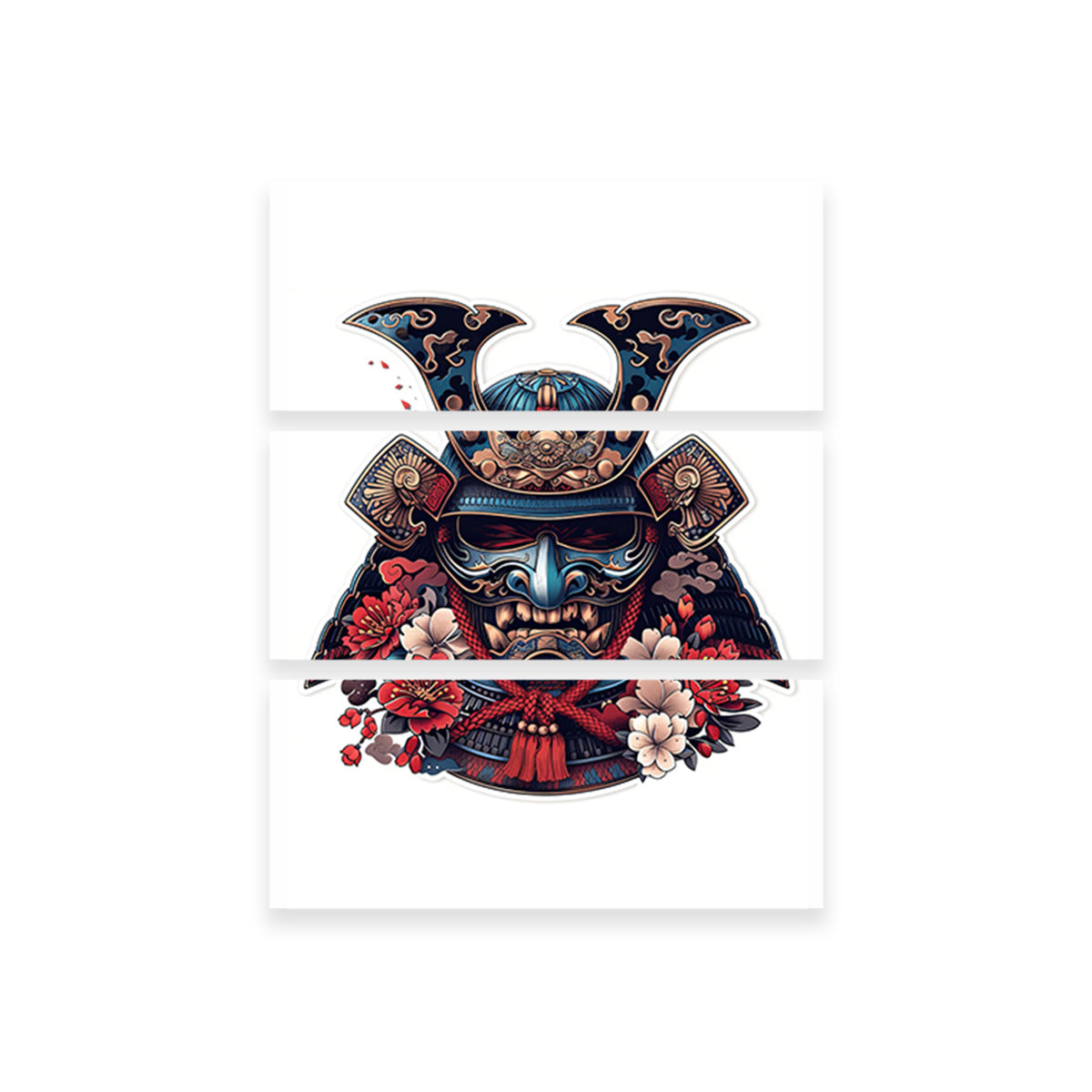 Traditional Japanese Samurai Mask Wall Art