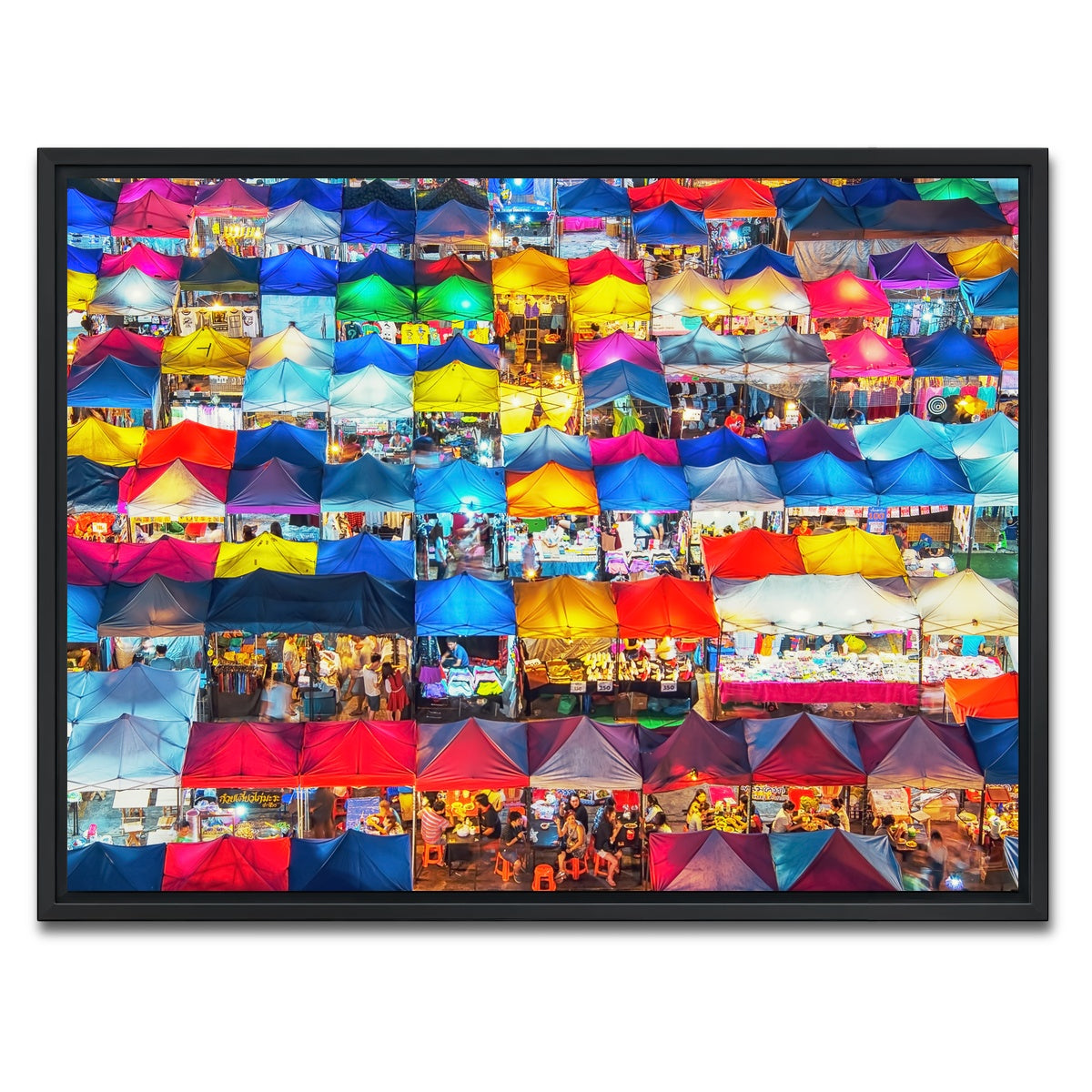AUTO-MOCKUP WHITE | Train Night Market | 1 Piece | Black Framed Canvas | group=4x3