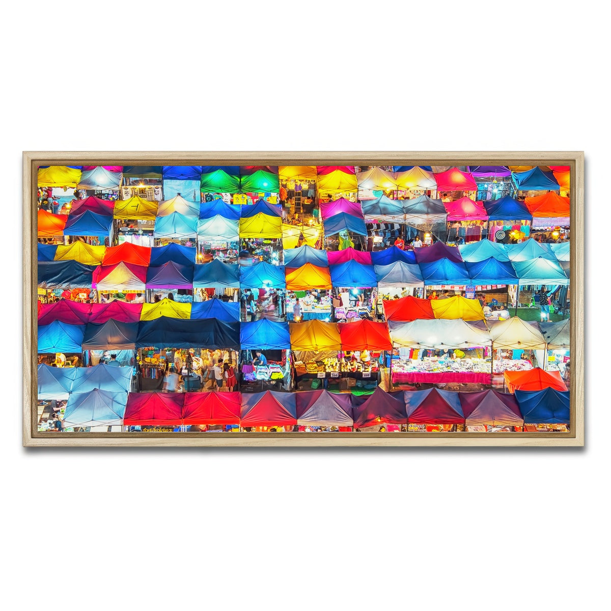 AUTO-MOCKUP WHITE | Train Night Market | 1 Piece | Natural Framed Canvas | group=2x1