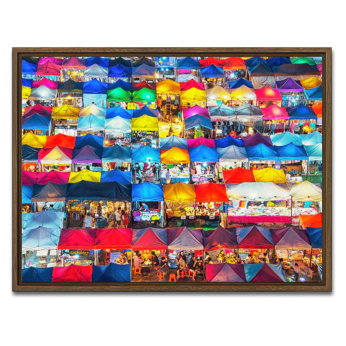 AUTO-MOCKUP WHITE | Train Night Market | 1 Piece | Walnut Framed Canvas | group=4x3