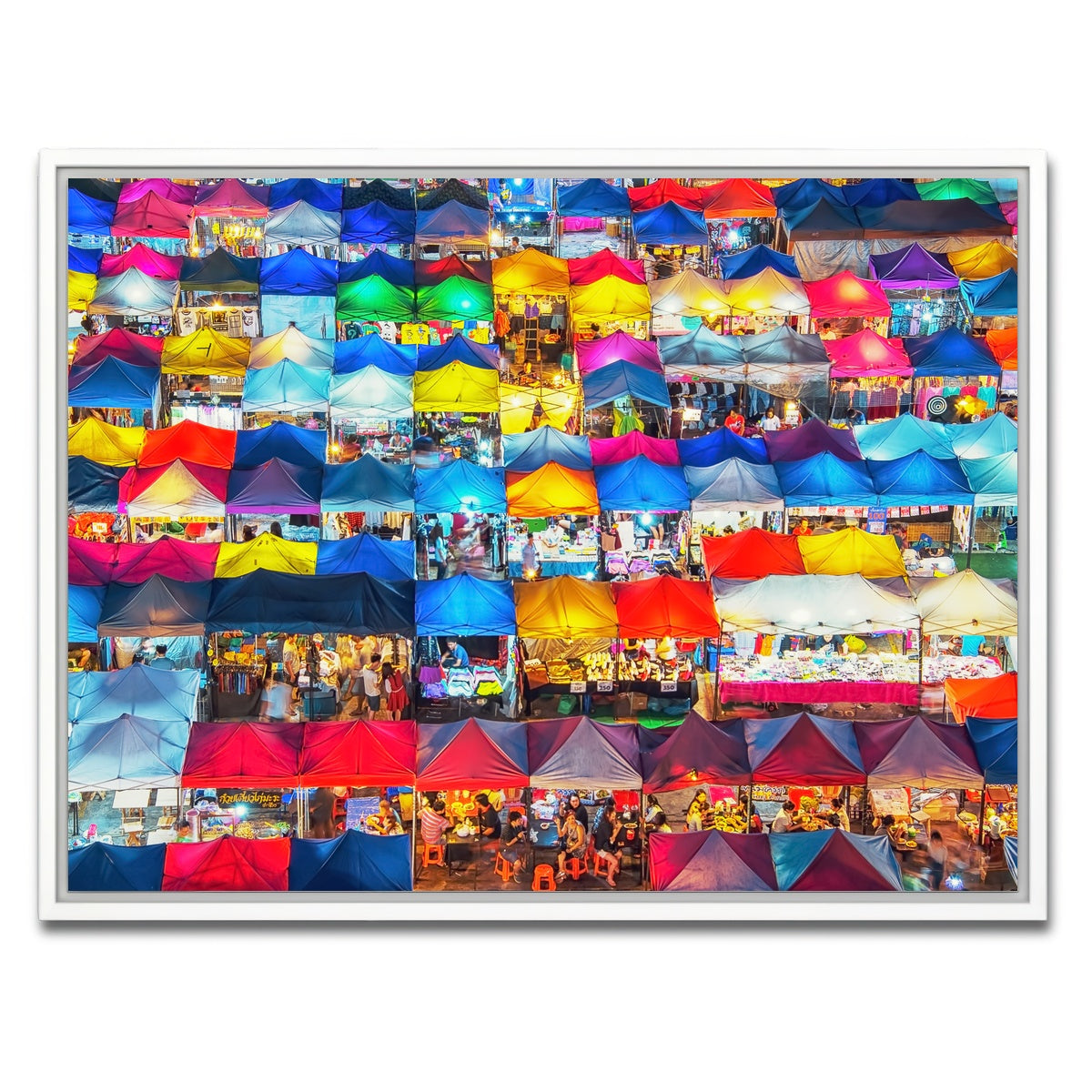 AUTO-MOCKUP WHITE | Train Night Market | 1 Piece | White Framed Canvas | group=4x3