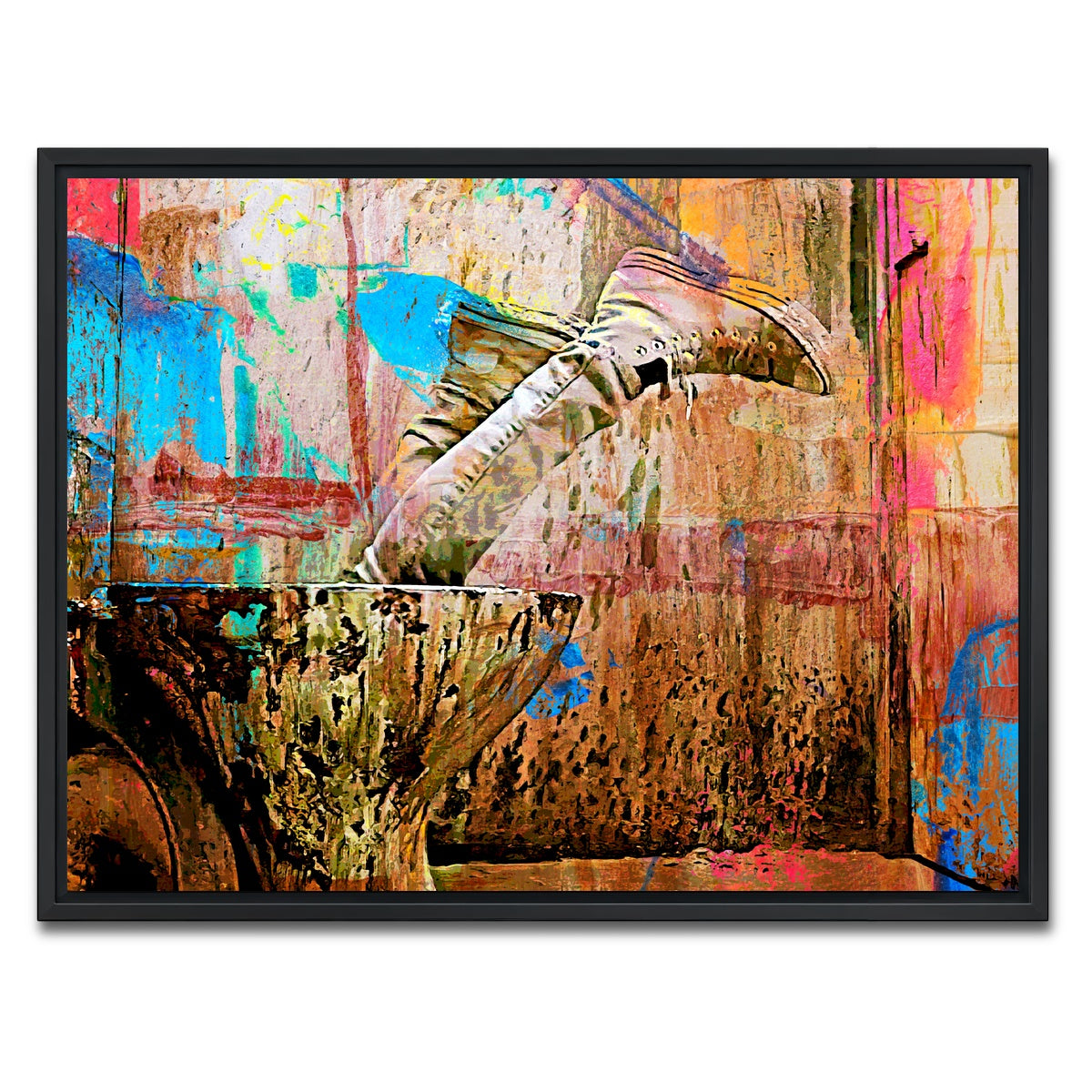 AUTO-MOCKUP WHITE | Trainspotting Potty | 1 Piece | Black Framed Canvas | group=4x3