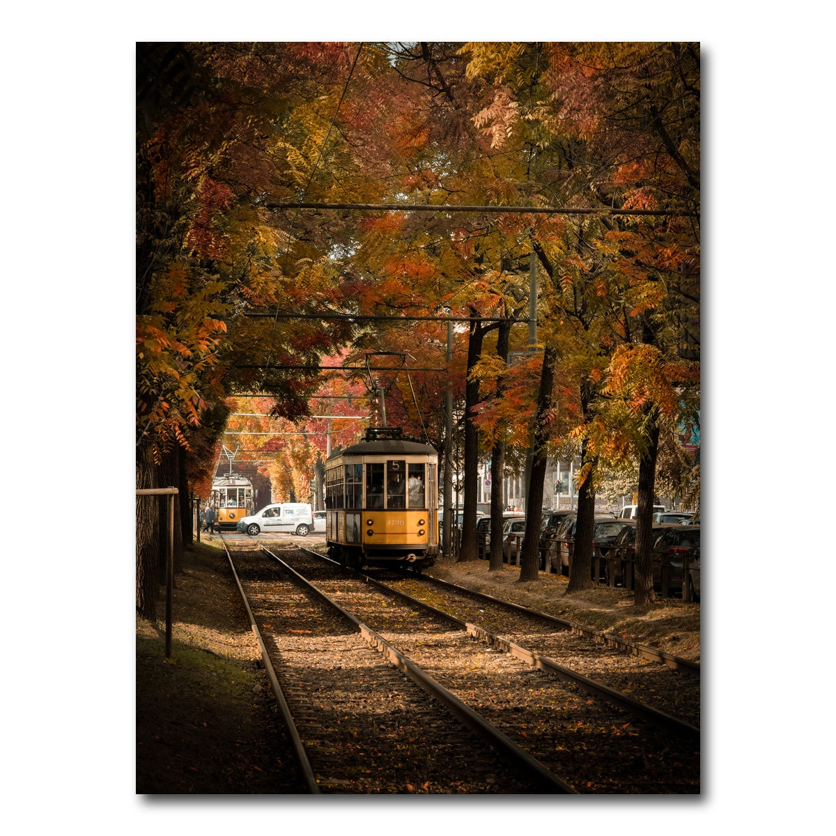 AUTO-MOCKUP WHITE | Tram in Autumn | 1 Piece | Gallery Wrap Canvas | group=3x4