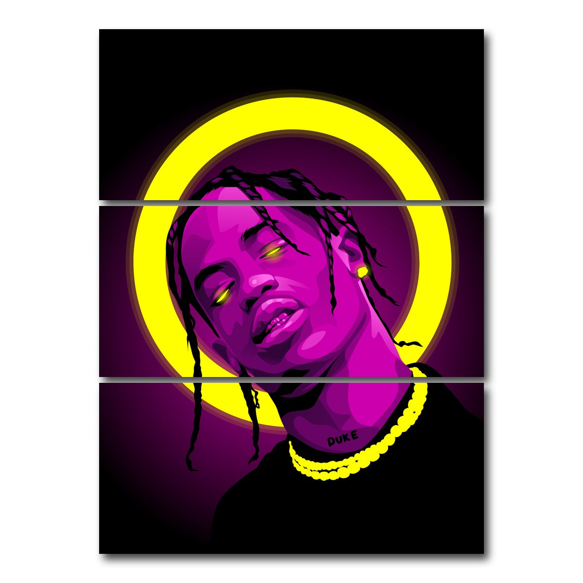 AUTO-MOCKUP WHITE | Travis scott | 3 Piece | Gallery Wrap Canvas | group=8x18_stacked