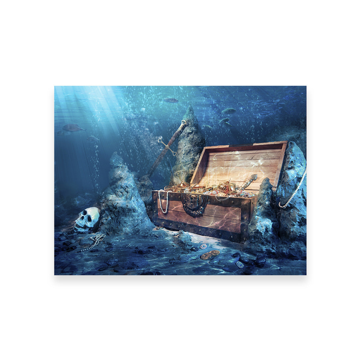 Treasure Chest Underwater Wall Art