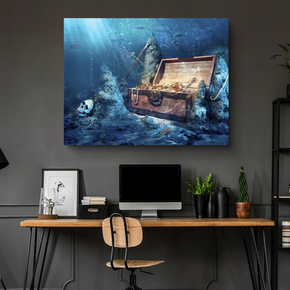 Treasure Chest Underwater Wall Art