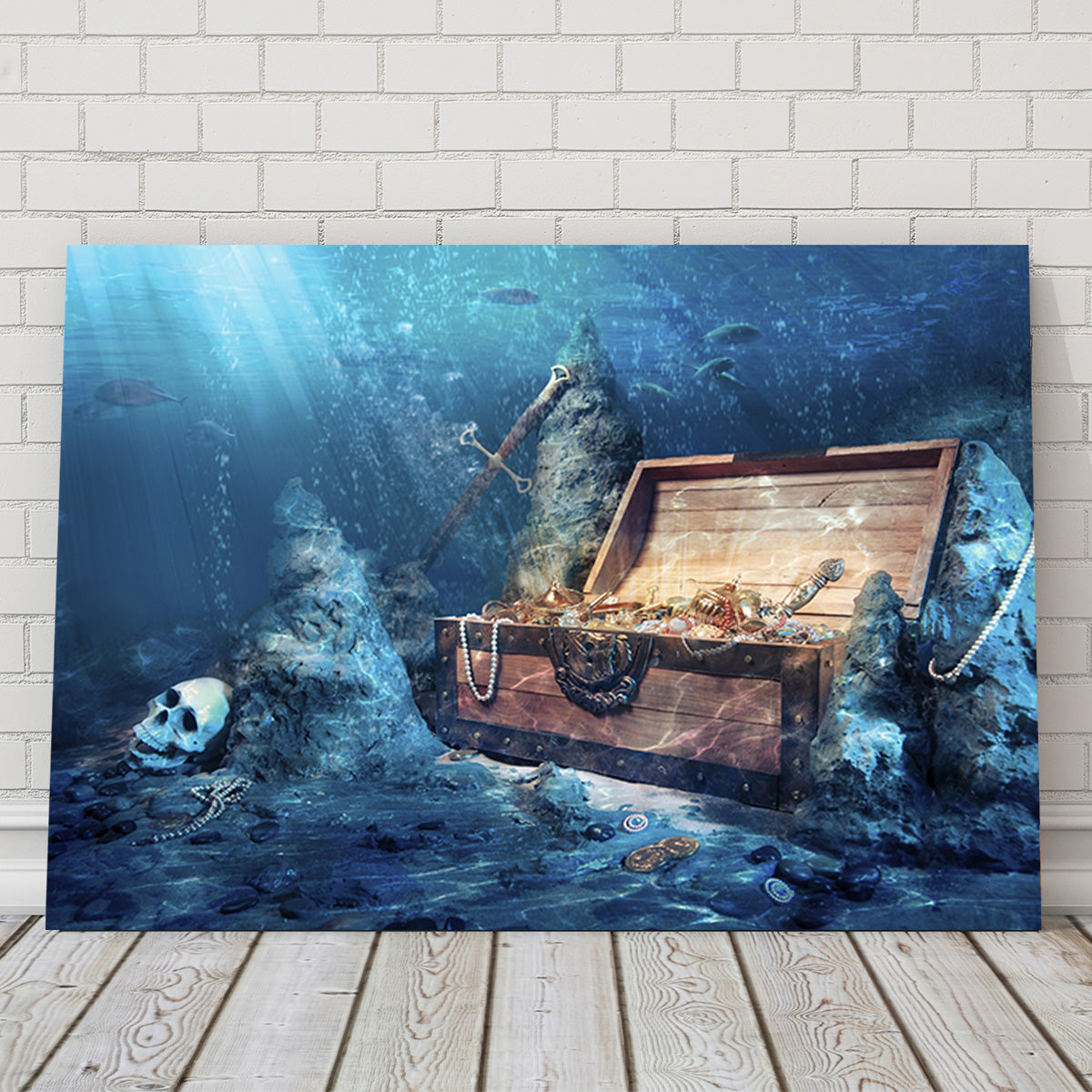 Treasure Chest Underwater Wall Art