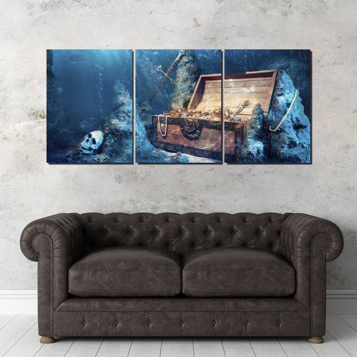 Treasure Chest Underwater Wall Art