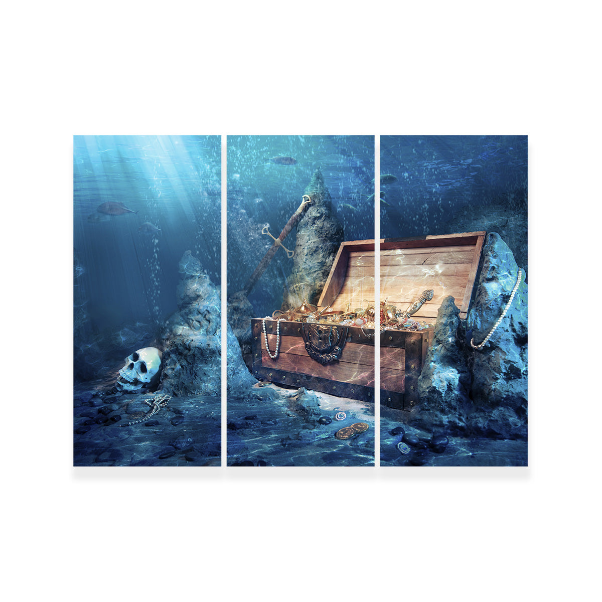 Treasure Chest Underwater Wall Art