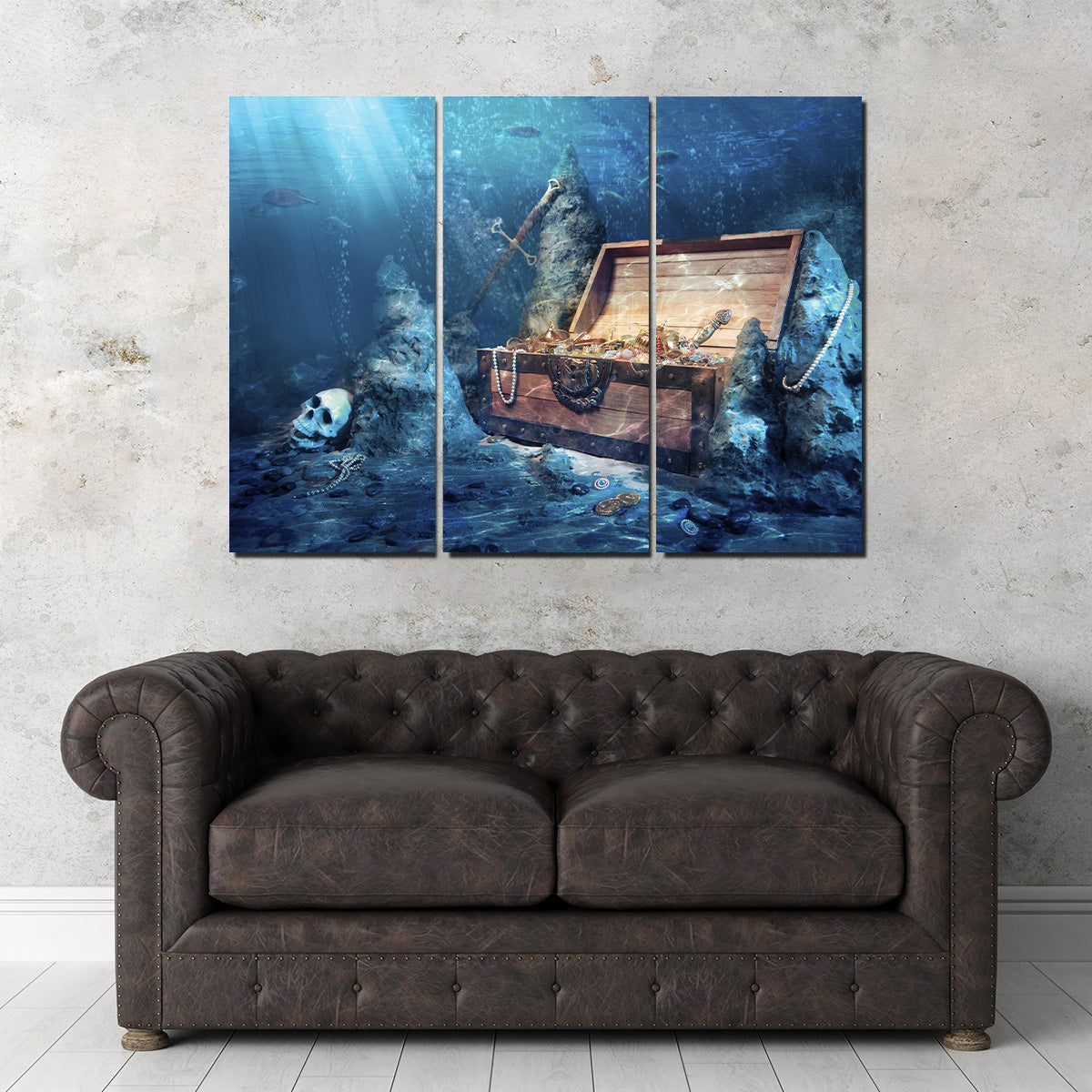 Treasure Chest Underwater Wall Art