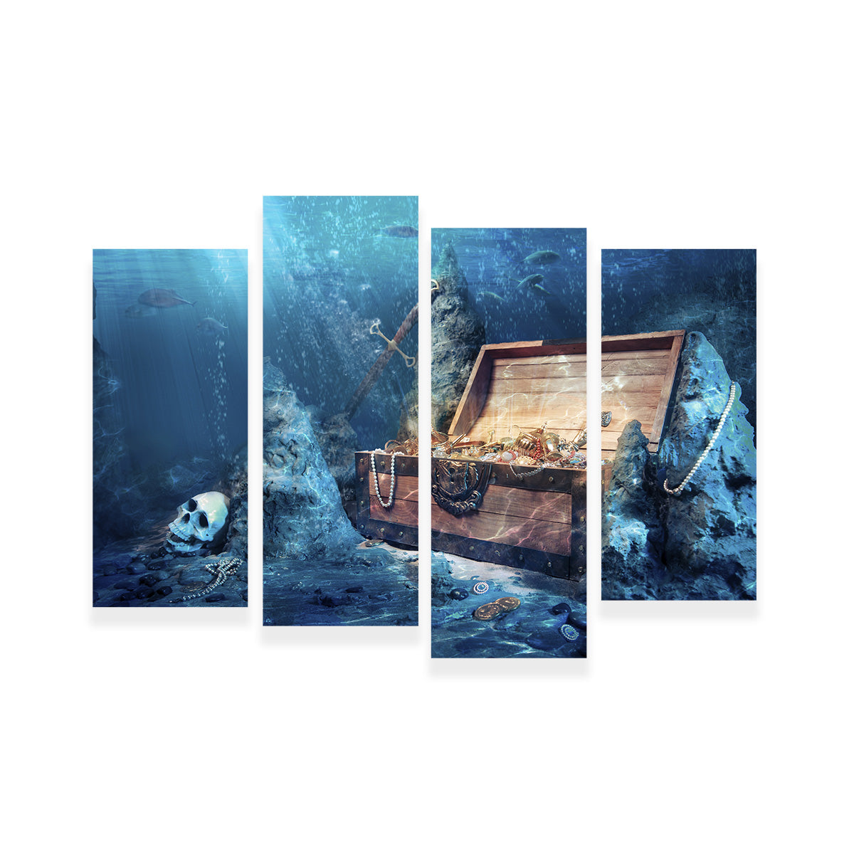 Treasure Chest Underwater Wall Art