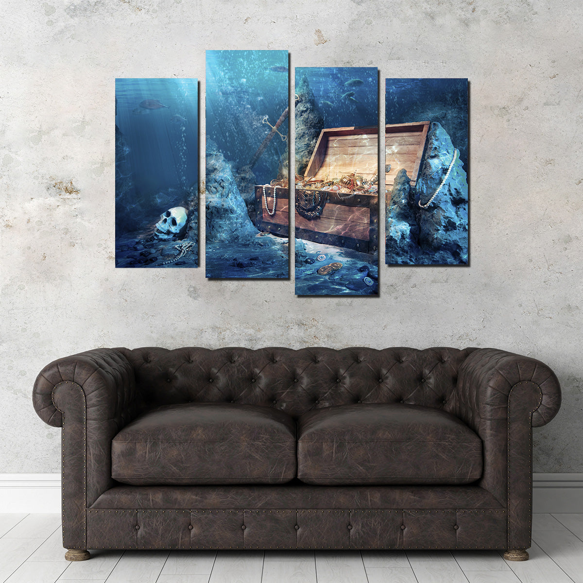 Treasure Chest Underwater Wall Art