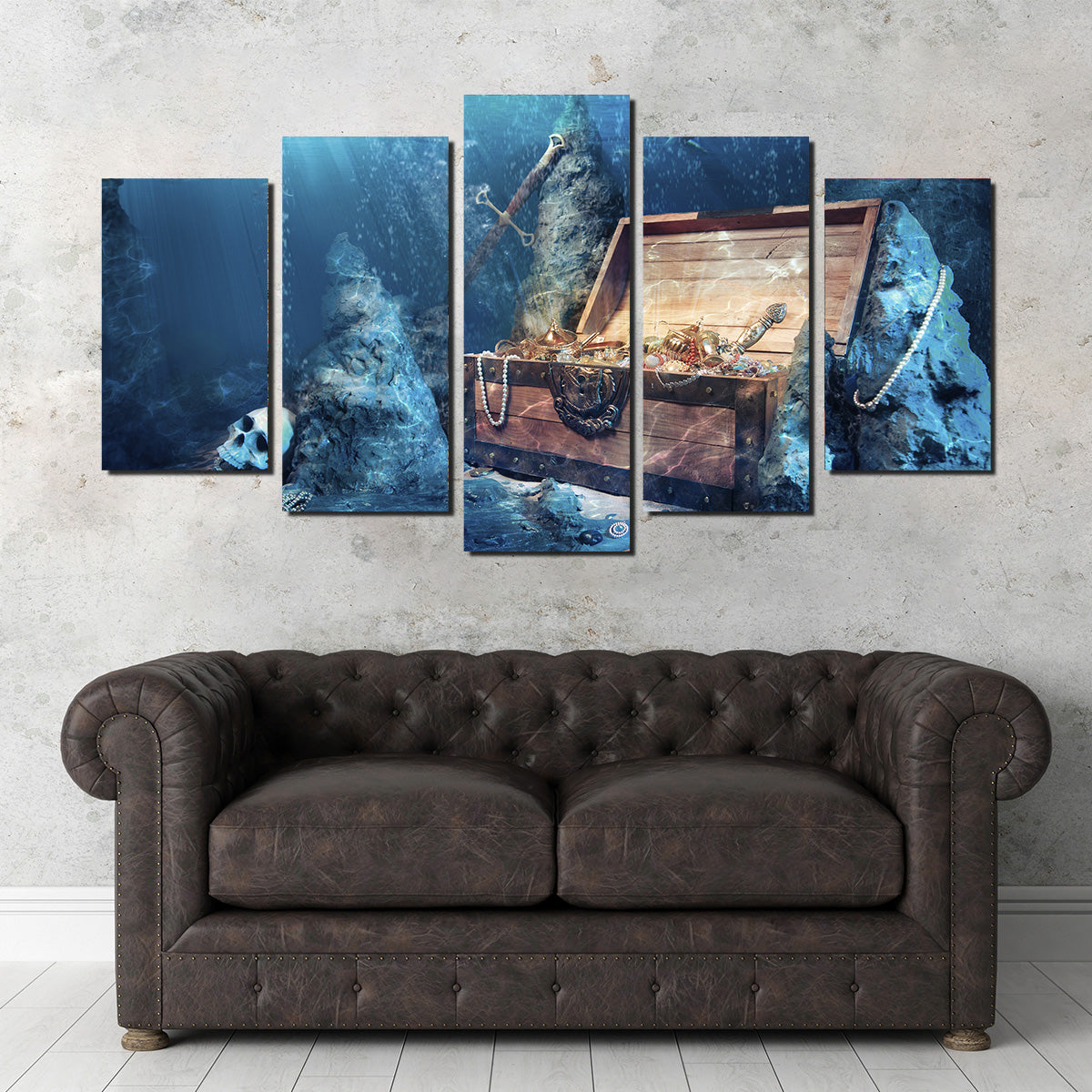 Treasure Chest Underwater Wall Art