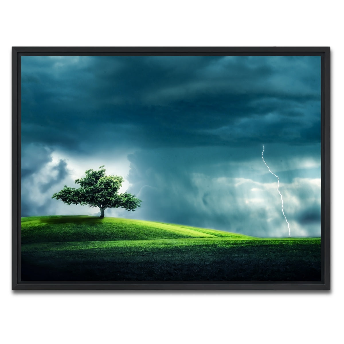 AUTO-MOCKUP WHITE | Tree Alone | 1 Piece | Black Framed Canvas | group=4x3