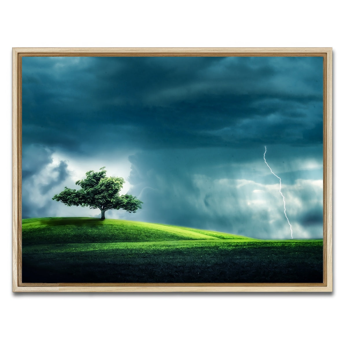 AUTO-MOCKUP WHITE | Tree Alone | 1 Piece | Natural Framed Canvas | group=4x3