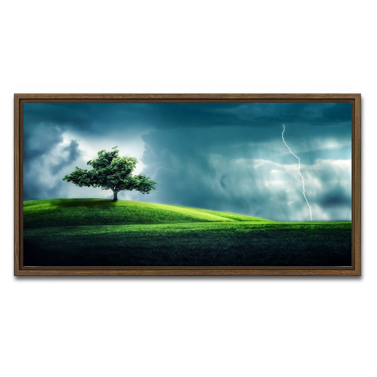 AUTO-MOCKUP WHITE | Tree Alone | 1 Piece | Walnut Framed Canvas | group=2x1