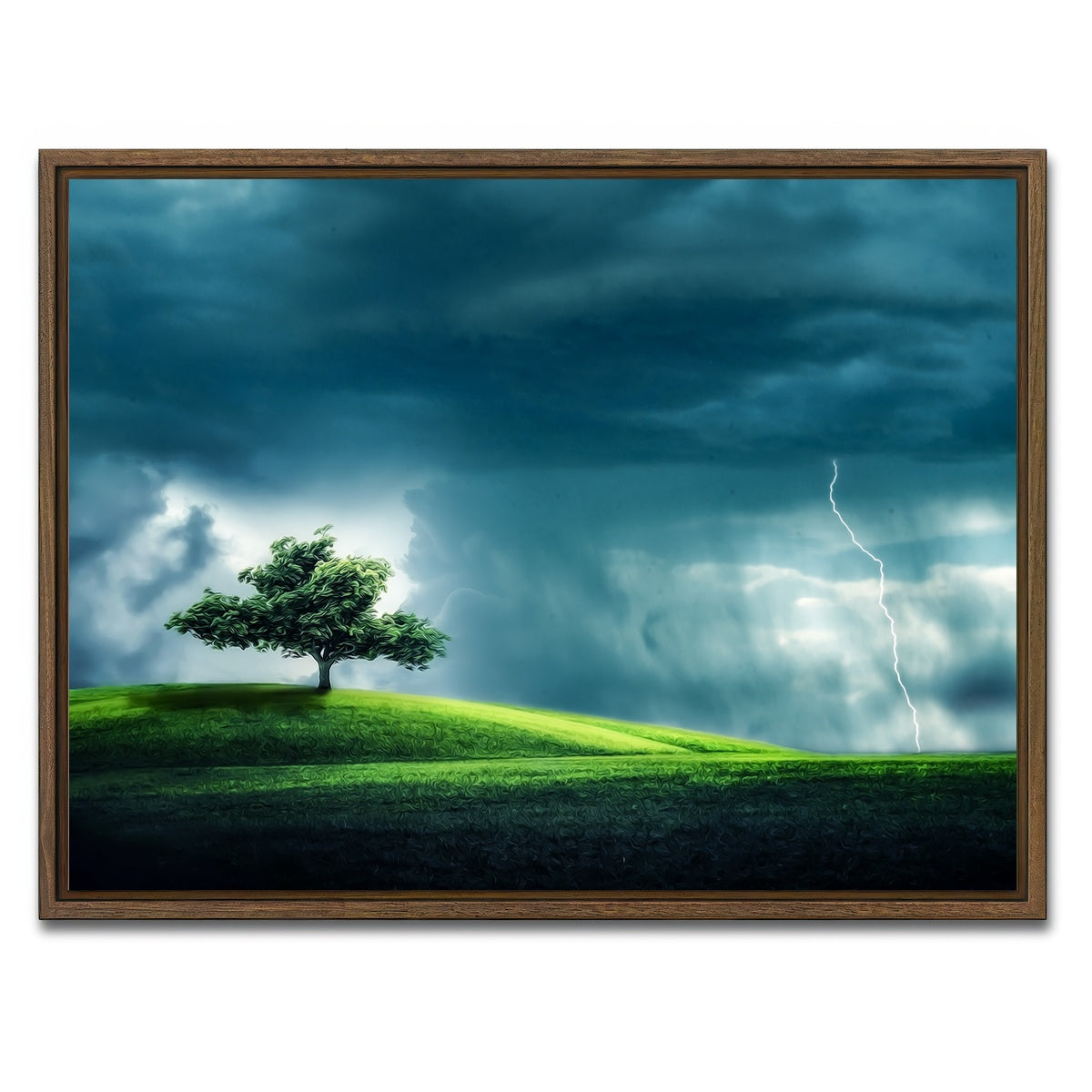 AUTO-MOCKUP WHITE | Tree Alone | 1 Piece | Walnut Framed Canvas | group=4x3