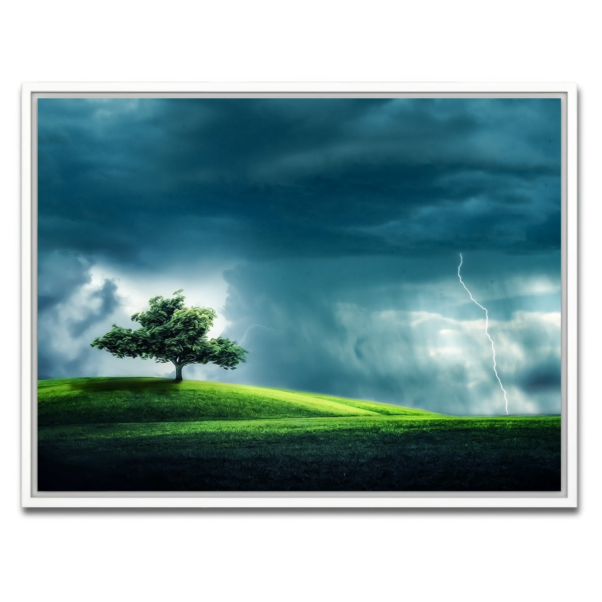 AUTO-MOCKUP WHITE | Tree Alone | 1 Piece | White Framed Canvas | group=4x3