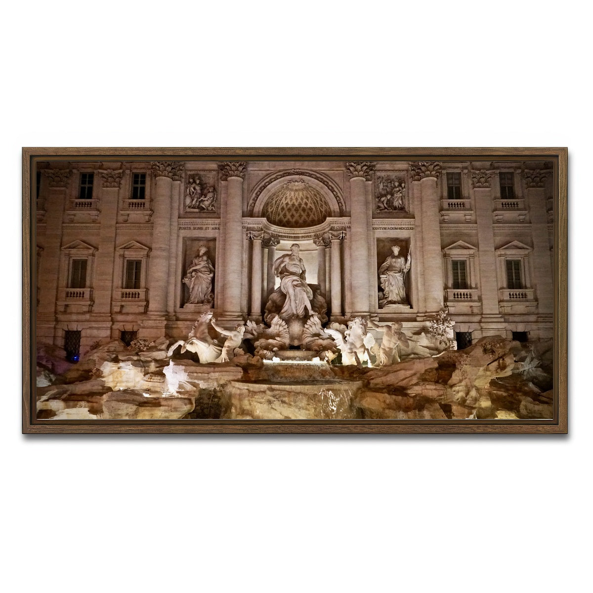 AUTO-MOCKUP WHITE | Trevi Fountain | 1 Piece | Walnut Framed Canvas | group=2x1