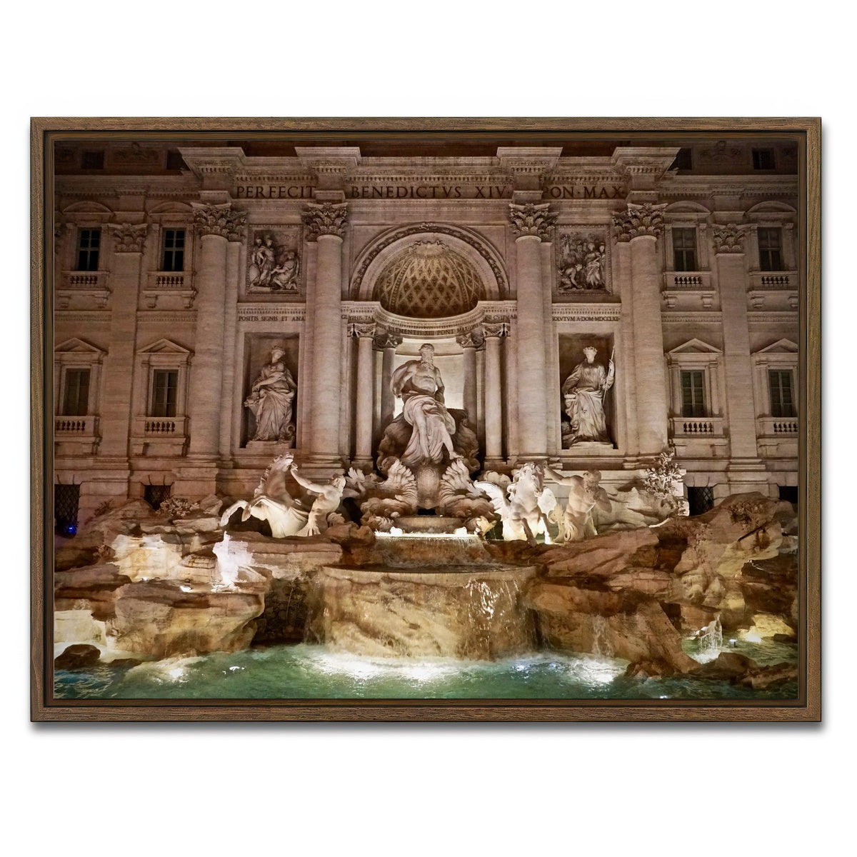 AUTO-MOCKUP WHITE | Trevi Fountain | 1 Piece | Walnut Framed Canvas | group=4x3