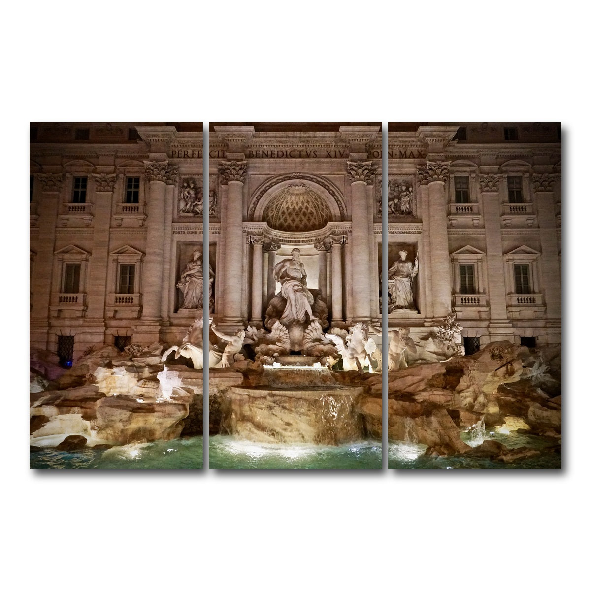 AUTO-MOCKUP WHITE | Trevi Fountain | 3 Piece | Gallery Wrap Canvas | group=12x24