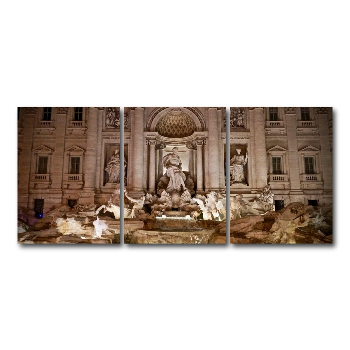 AUTO-MOCKUP WHITE | Trevi Fountain | 3 Piece | Gallery Wrap Canvas | group=18x24