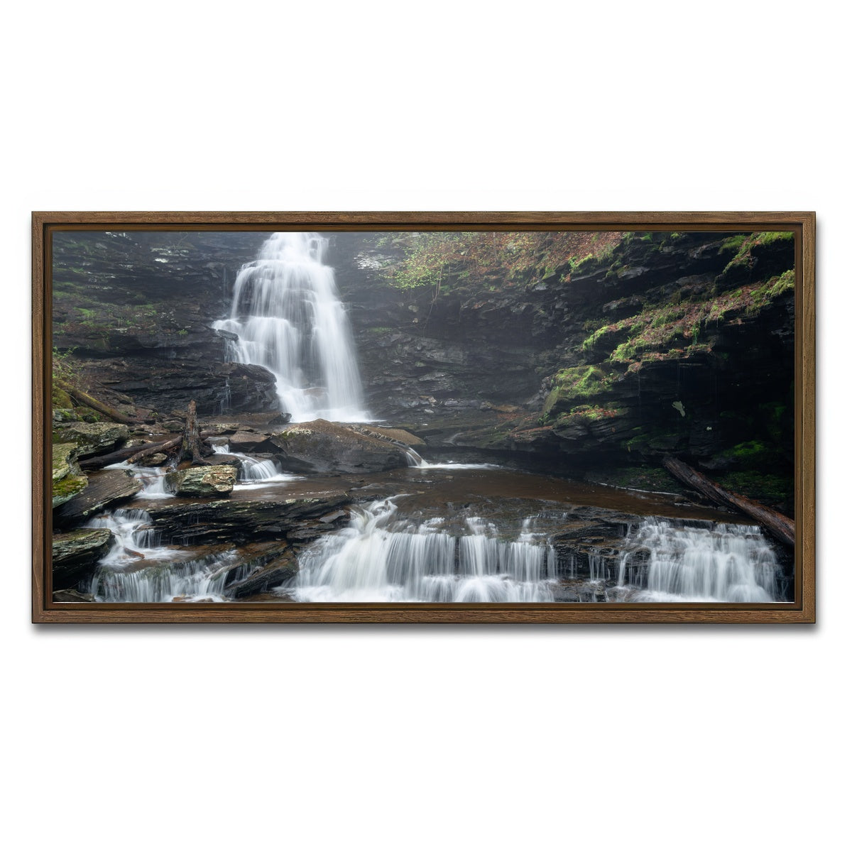 AUTO-MOCKUP WHITE | Triple Threat | 1 Piece | Walnut Framed Canvas | group=2x1