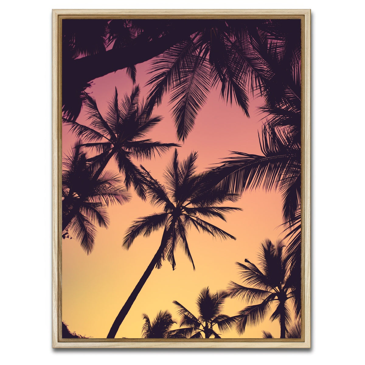AUTO-MOCKUP WHITE | Tropical Palms | 1 Piece | Natural Framed Canvas | group=3x4