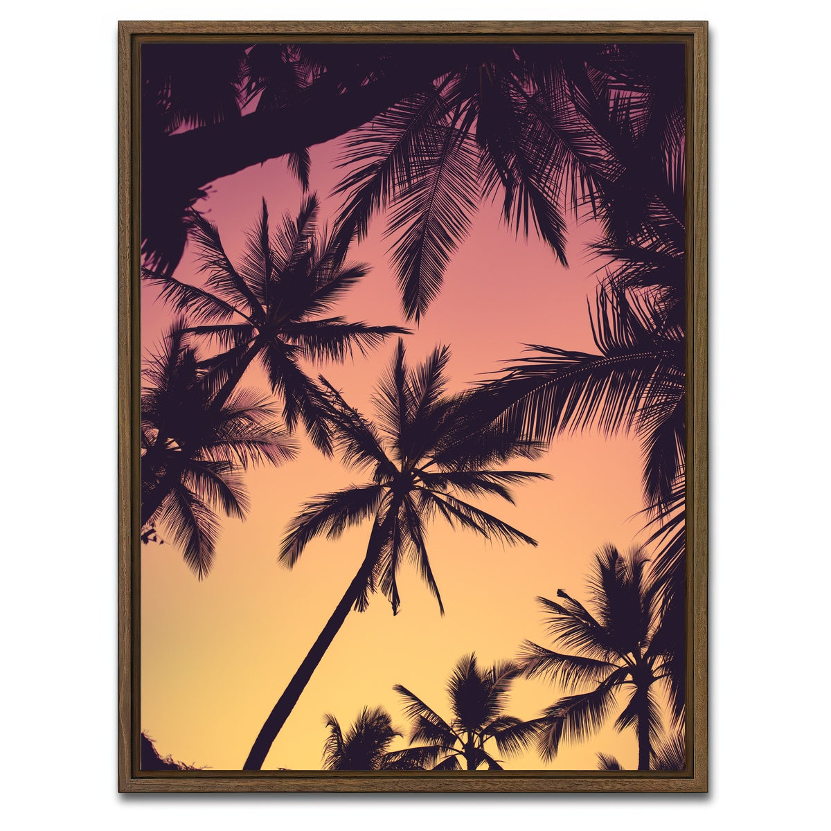 AUTO-MOCKUP WHITE | Tropical Palms | 1 Piece | Walnut Framed Canvas | group=3x4