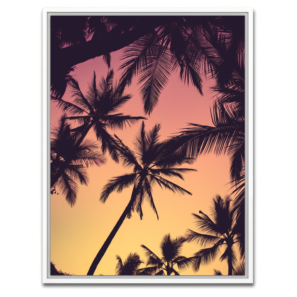 AUTO-MOCKUP WHITE | Tropical Palms | 1 Piece | White Framed Canvas | group=3x4