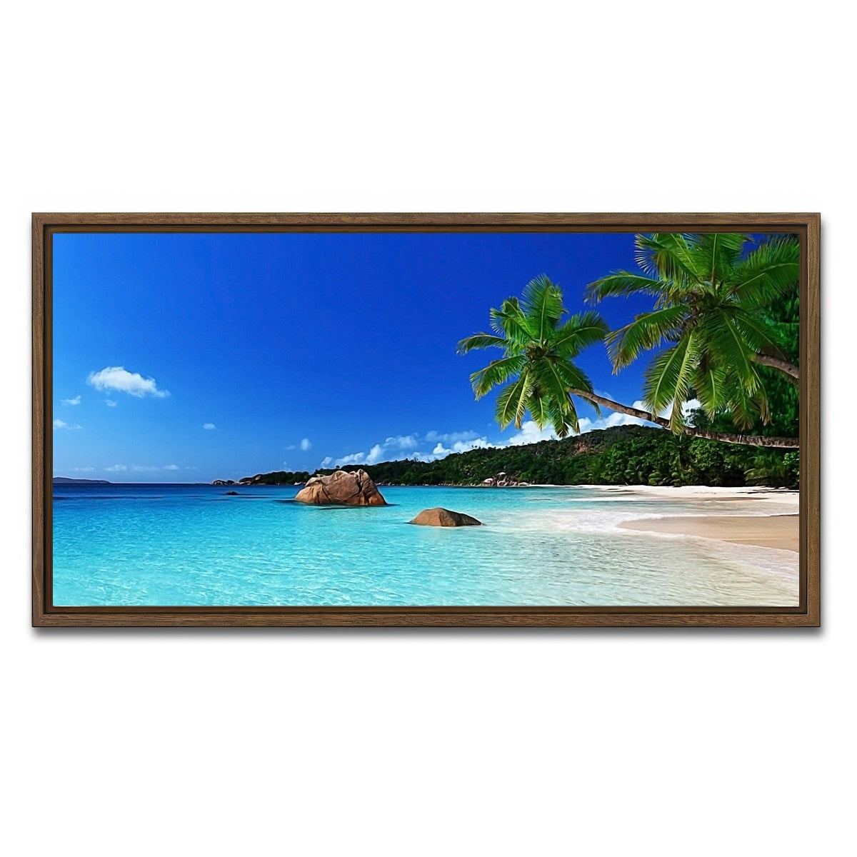 AUTO-MOCKUP WHITE | Tropical Paradise | 1 Piece | Walnut Framed Canvas | group=2x1