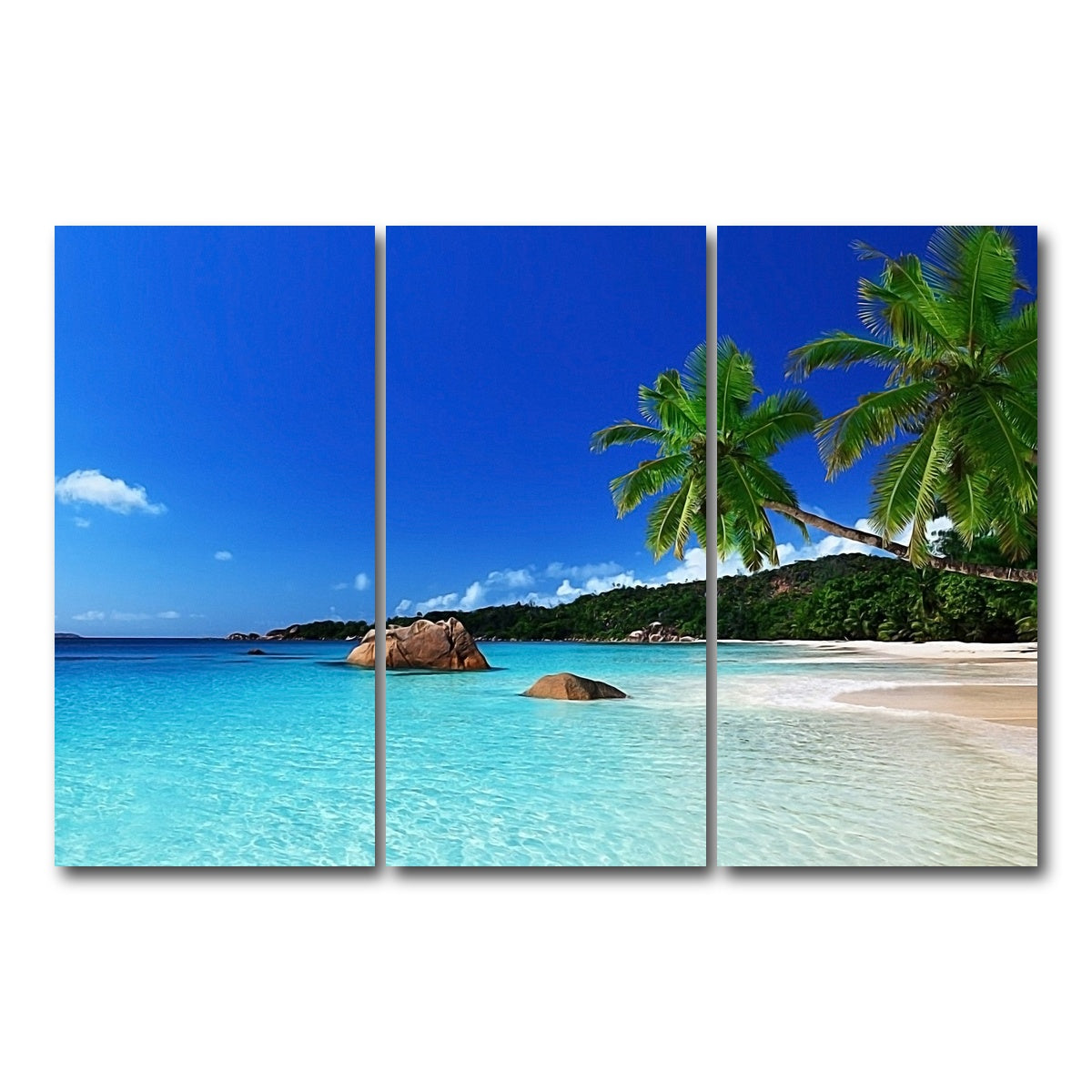 AUTO-MOCKUP WHITE | Tropical Paradise | 3 Piece | Gallery Wrap Canvas | group=12x24