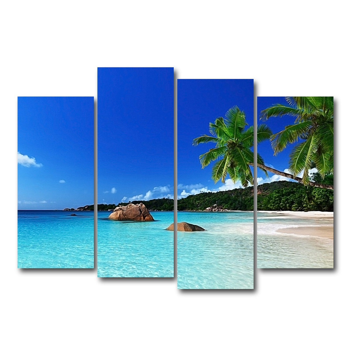 AUTO-MOCKUP WHITE | Tropical Paradise | 4 Piece | Gallery Wrap Canvas | group=4_normal