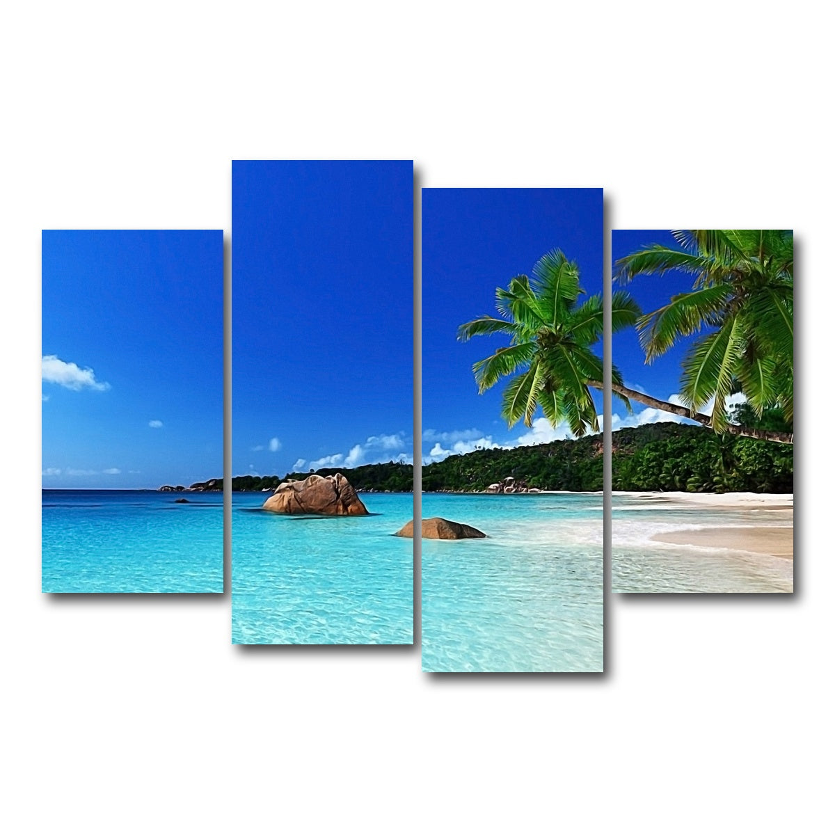 AUTO-MOCKUP WHITE | Tropical Paradise | 4 Piece | Gallery Wrap Canvas | group=4_short