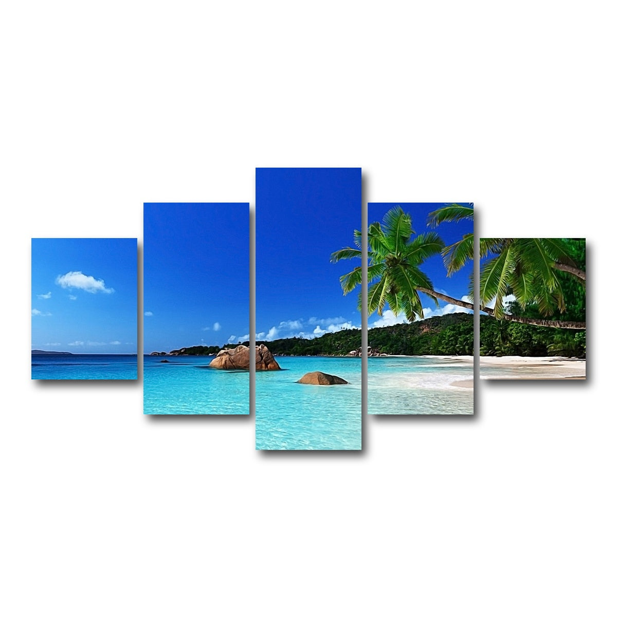 AUTO-MOCKUP WHITE | Tropical Paradise | 5 Piece | Gallery Wrap Canvas | group=5_short