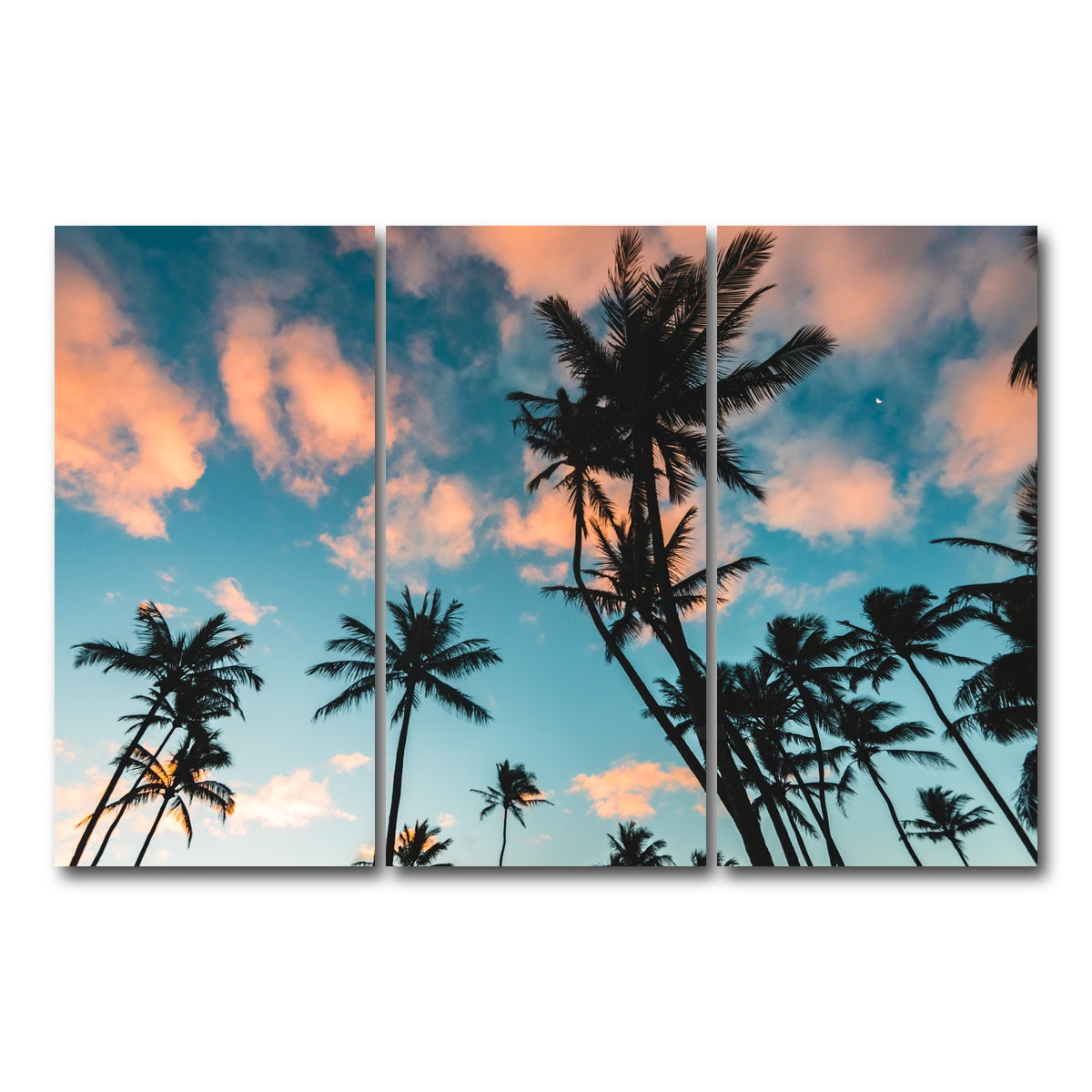 AUTO-MOCKUP WHITE | Tropical Sunrise | 3 Piece | Gallery Wrap Canvas | group=12x24