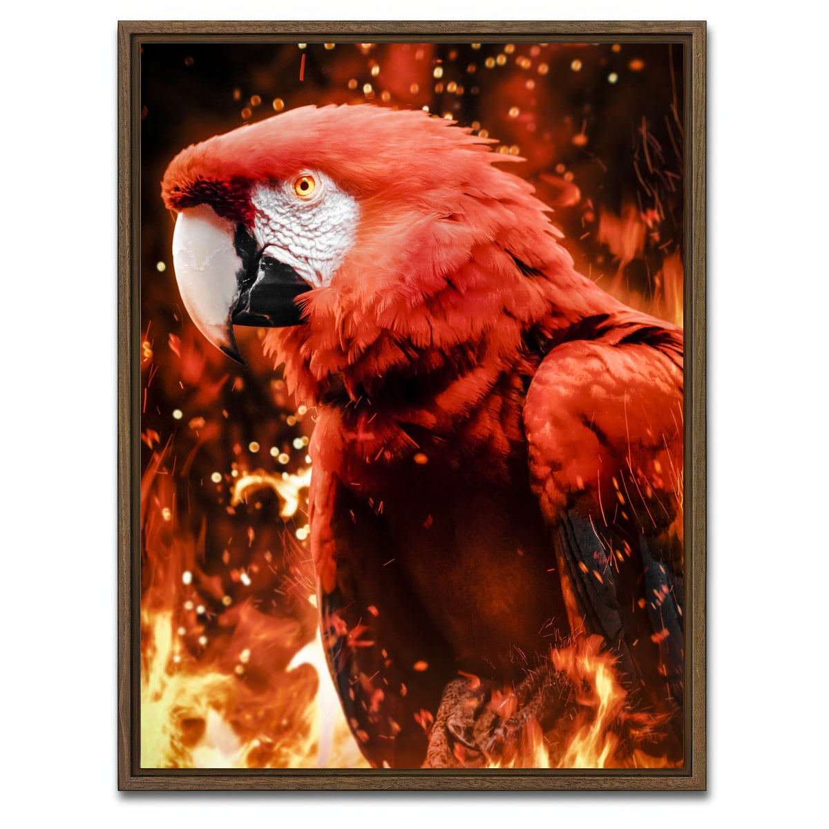 AUTO-MOCKUP WHITE | Tropical phoenix | 1 Piece | Walnut Framed Canvas | group=3x4