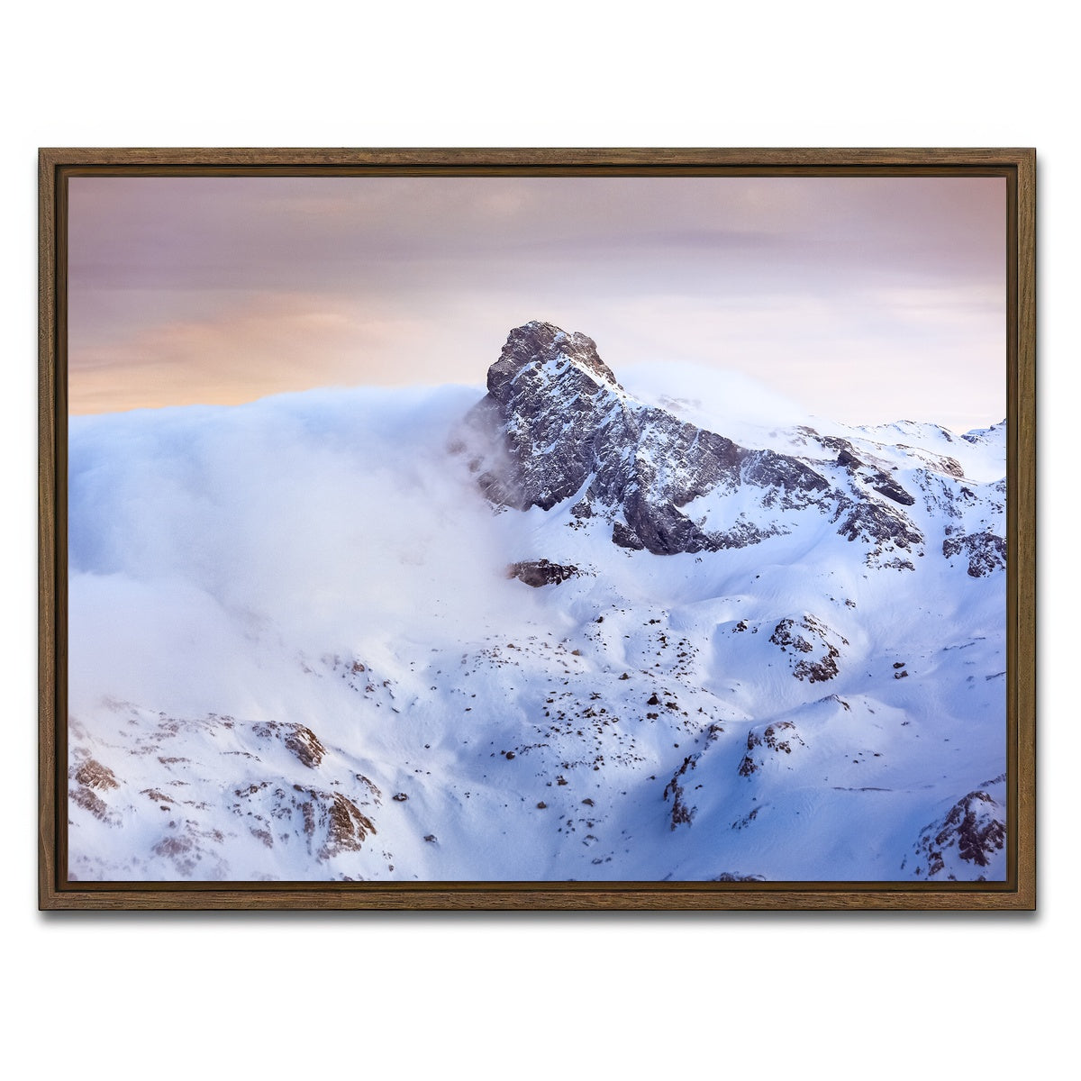 AUTO-MOCKUP WHITE | Trou de lumiere | 1 Piece | Walnut Framed Canvas | group=4x3