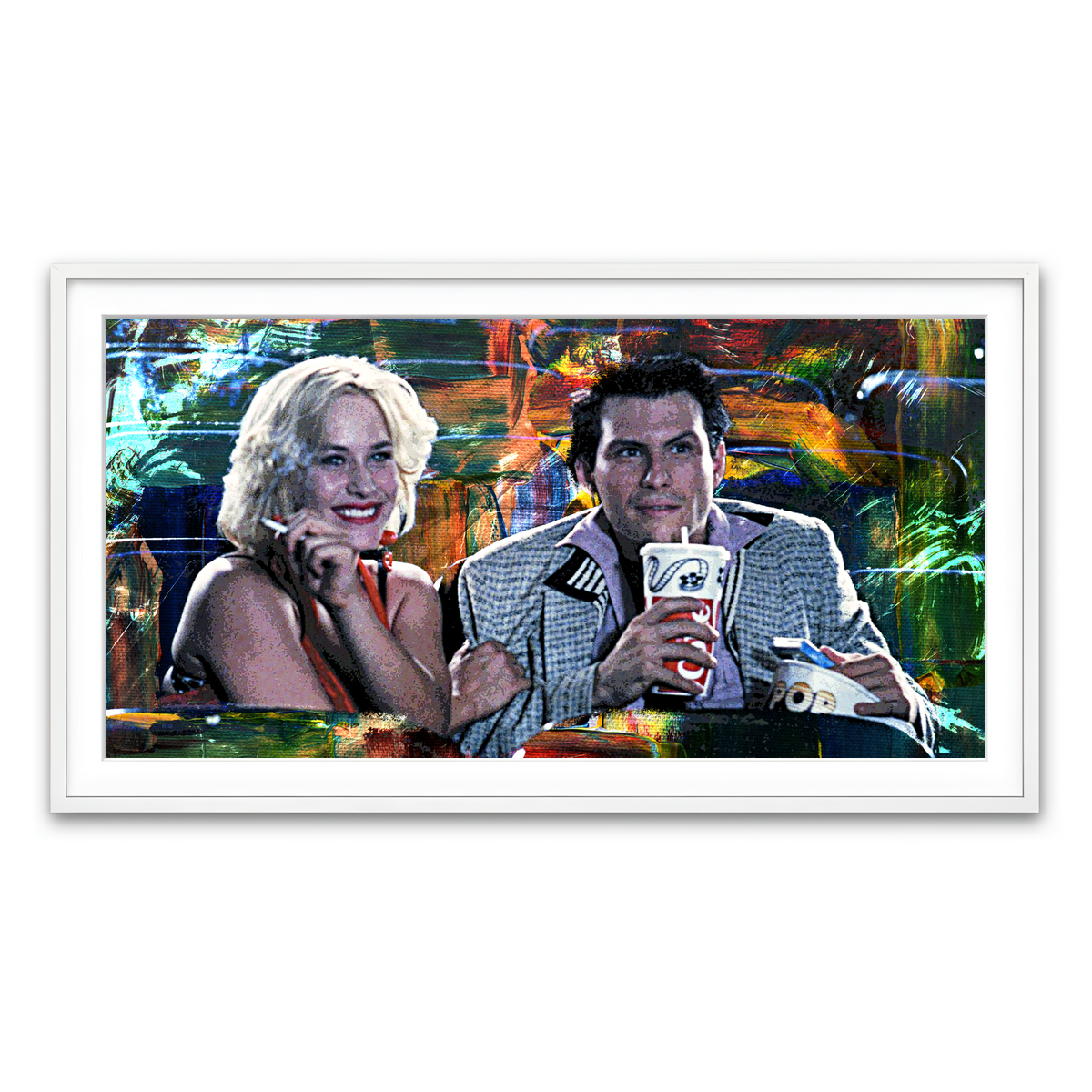 Framed Print 2x1 White