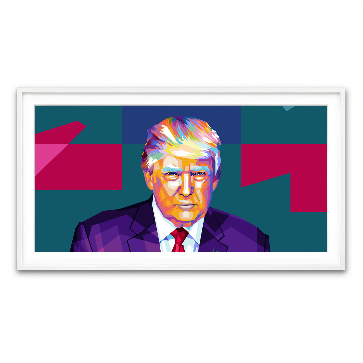 Framed Print 2x1 White