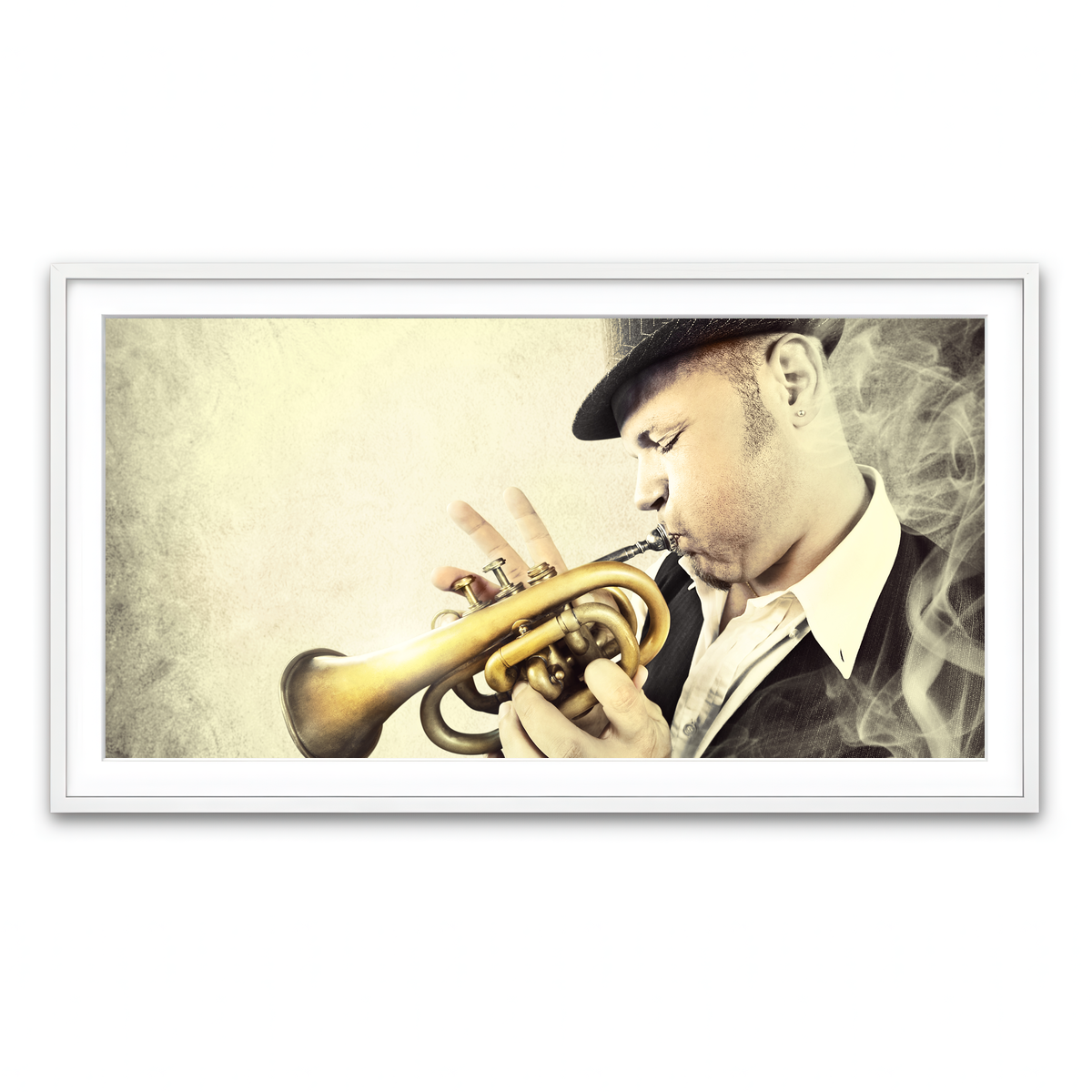 Framed Print 2x1 White