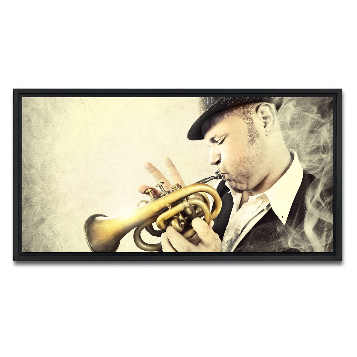 AUTO-MOCKUP WHITE | Trumpet Blues | 1 Piece | Black Framed Canvas | group=2x1