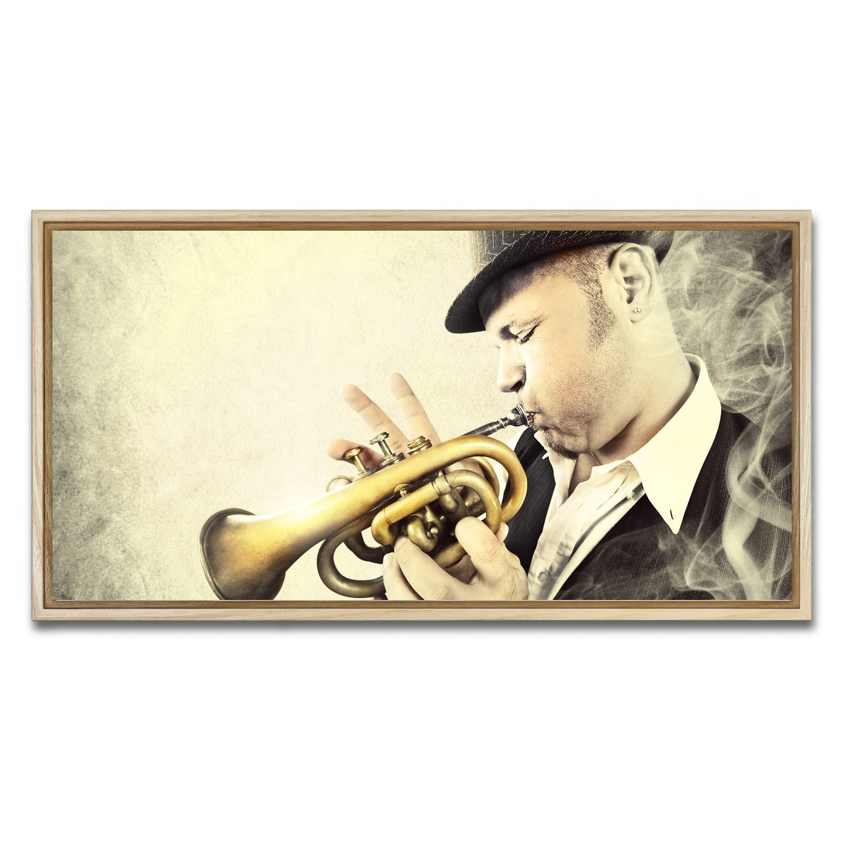 AUTO-MOCKUP WHITE | Trumpet Blues | 1 Piece | Natural Framed Canvas | group=2x1