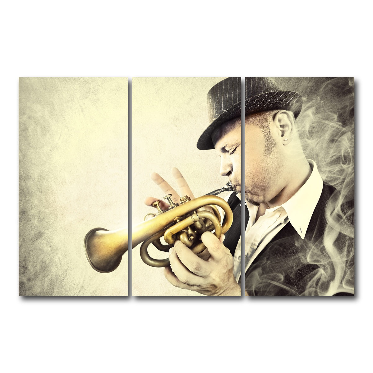 AUTO-MOCKUP WHITE | Trumpet Blues | 3 Piece | Gallery Wrap Canvas | group=12x24