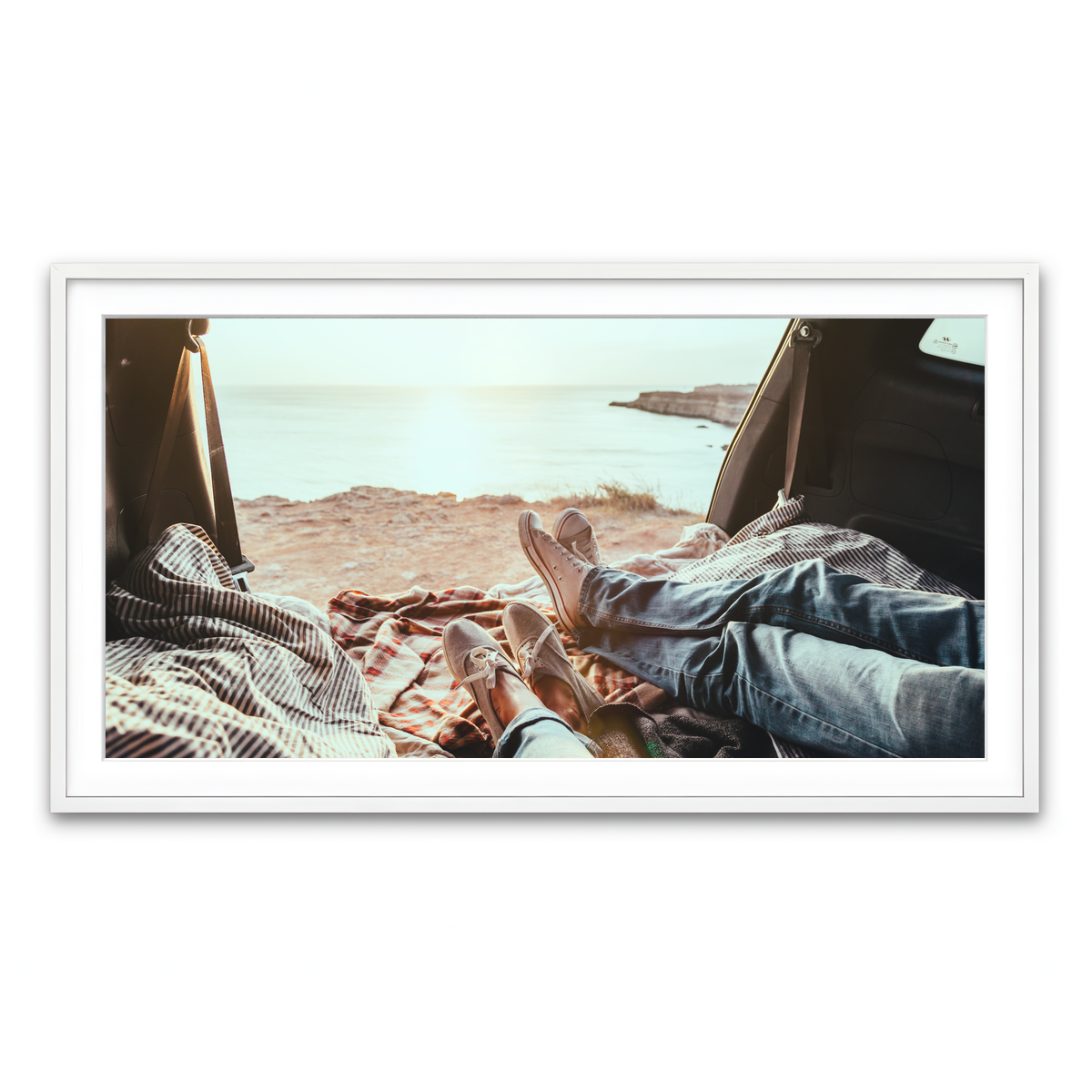 Framed Print 2x1 White