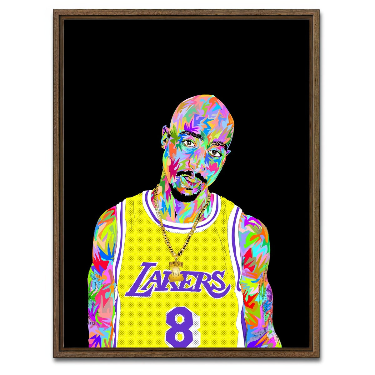 AUTO-MOCKUP WHITE | Tupac Kobe | 1 Piece | Walnut Framed Canvas | group=3x4