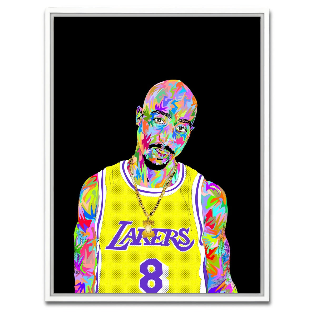 AUTO-MOCKUP WHITE | Tupac Kobe | 1 Piece | White Framed Canvas | group=3x4