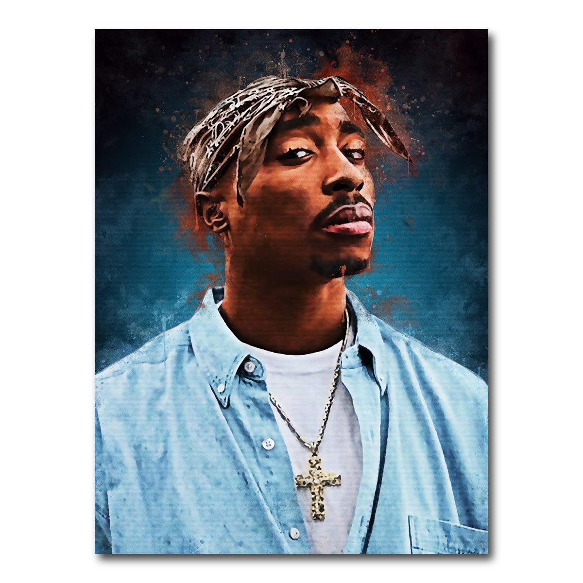 AUTO-MOCKUP WHITE | Tupac Painting | 1 Piece | Gallery Wrap Canvas | group=3x4