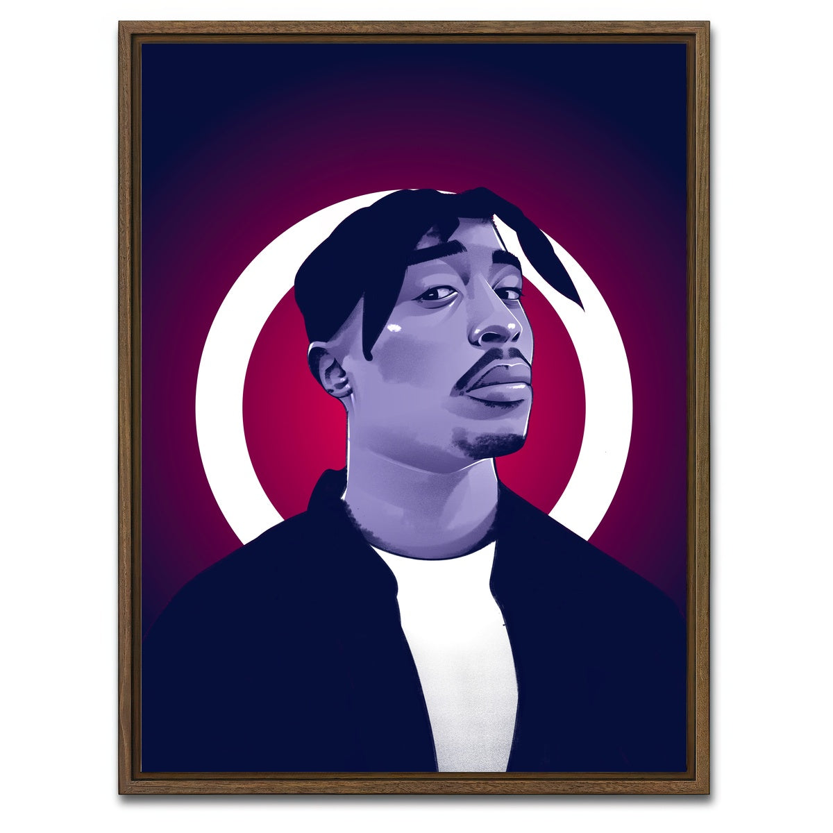 AUTO-MOCKUP WHITE | Tupac Shakur | 1 Piece | Walnut Framed Canvas | group=3x4