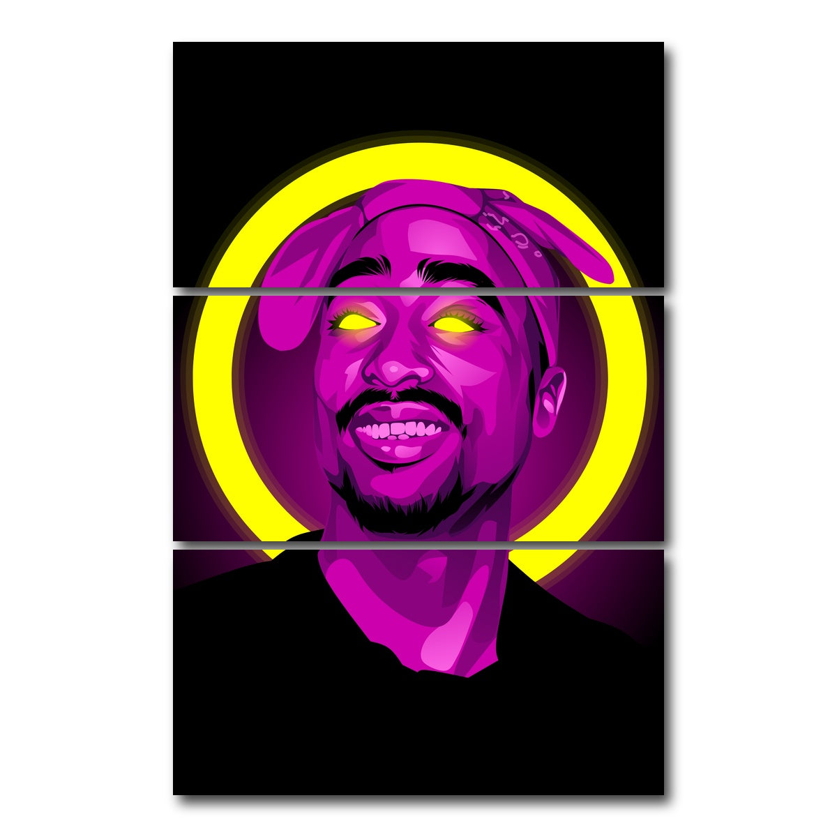 AUTO-MOCKUP WHITE | Tupacshakur | 3 Piece | Gallery Wrap Canvas | group=12x24_stacked